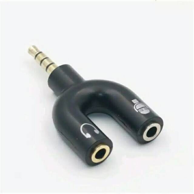 Audio splitter U Shape jack 3,5 to dual female jack for Mic and Audio KAS13