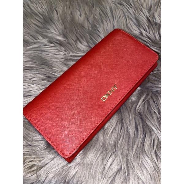 NEW DKNY dompet wanita kulit merah ORI