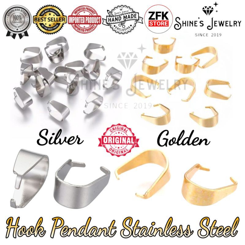 DIY Pengait Kait Liontin Kalung Hook Pendant Titanium Stainless Steel