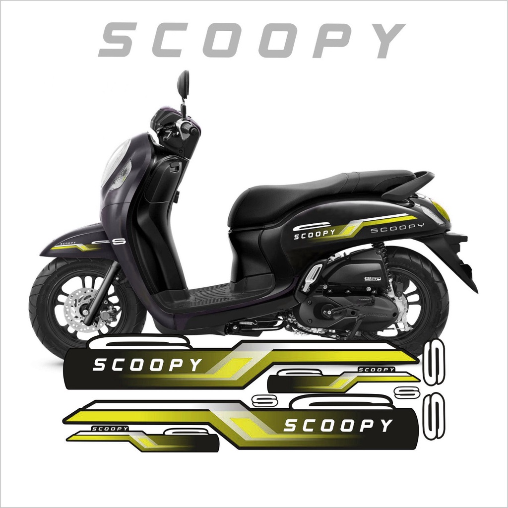 STRIPING VARIASI SCOOPY 2021 LIS MINIMALIS STICKER STIKER LIS  SCOOPY 2021 KUNING