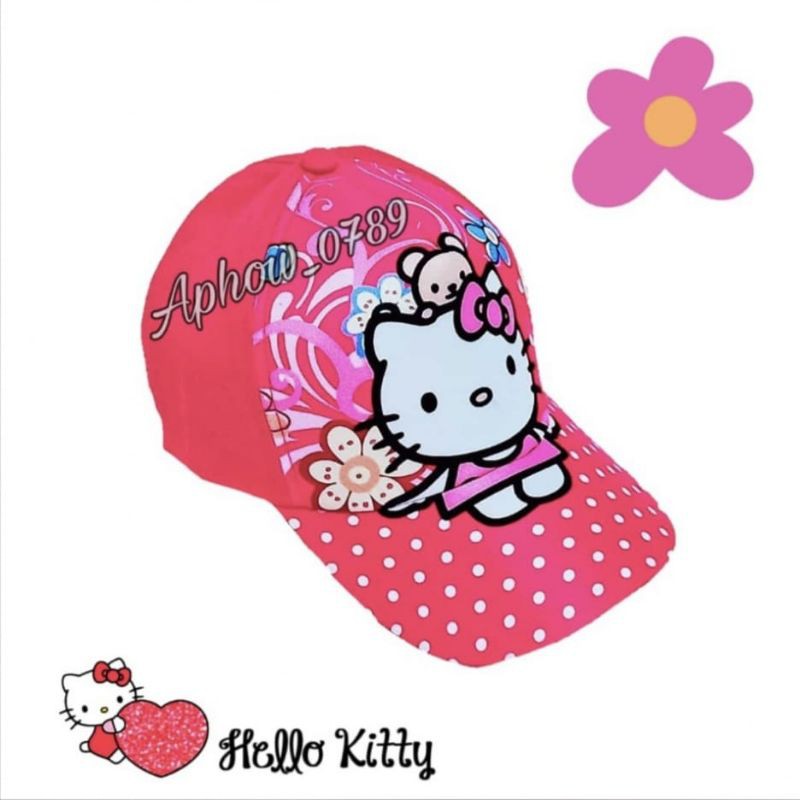 PAKET 2IN1 TAS WAISTBAG ANAK PEREMPUAN HELLO KITTY  FREE TOPI ANAK