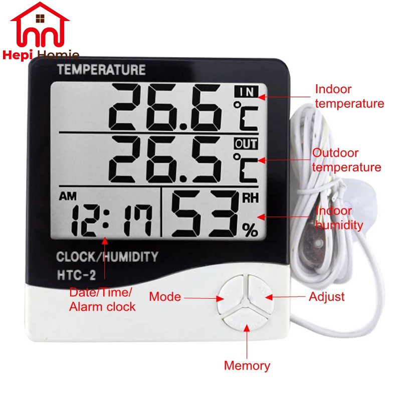 [HH] TERMOMETER RUANGAN HYGROMETER DIGITAL HTC-1 HTC-2 / THERMOMETER HIGROMETER TEMPERATURE HUMIDITY