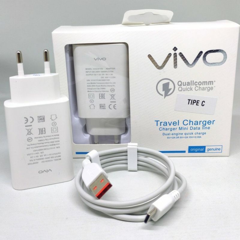 TC TRAVEL CHARGER ADAPTER VIVO TYPE C ORIGINAL SUPPORT ALL VIVO CHARGER TYPE C ADAPTOR