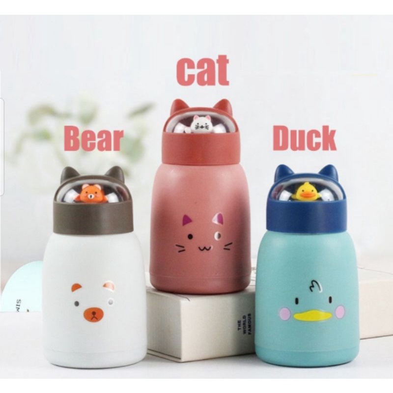 BOTOL MINUM KACA MOTIF KEPALA BONEKA