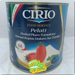 

cirio tomato peeled 2.5kg pelati tomat kupas dalam jus tomat
