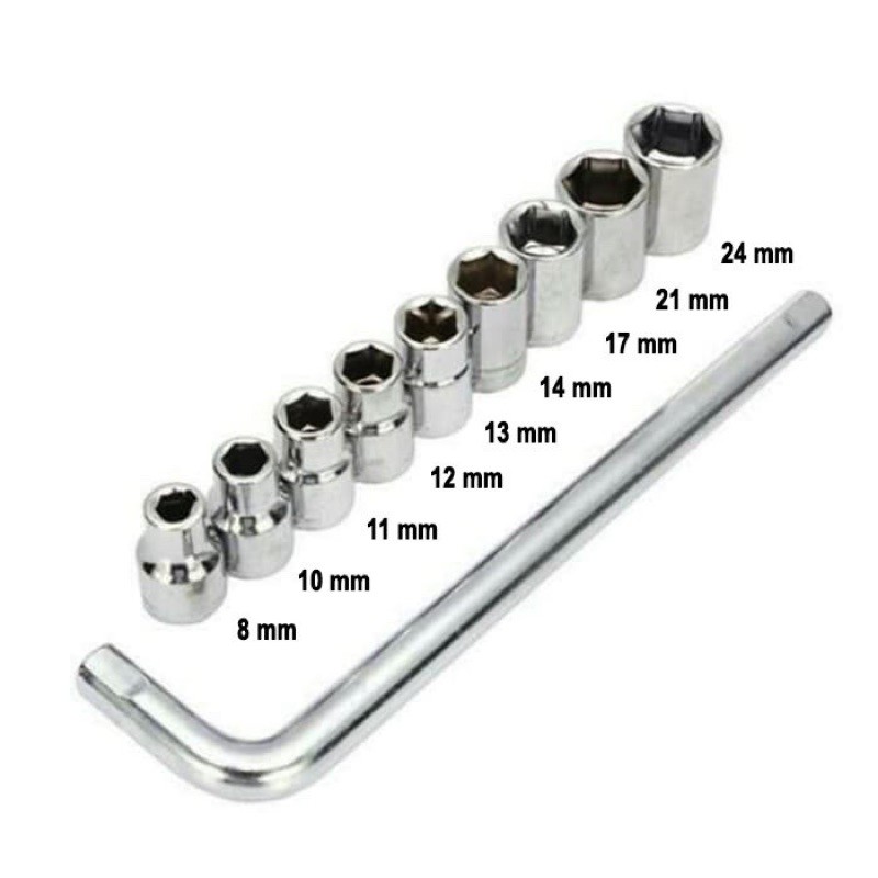 Socket Wrench Set -Kunci Sock 10 Pcs