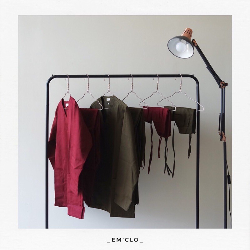 * LENGAN PANJANG * DARK MAROON - ARMY SET BAJU JAGA BAJU OK BAJU DOKTER