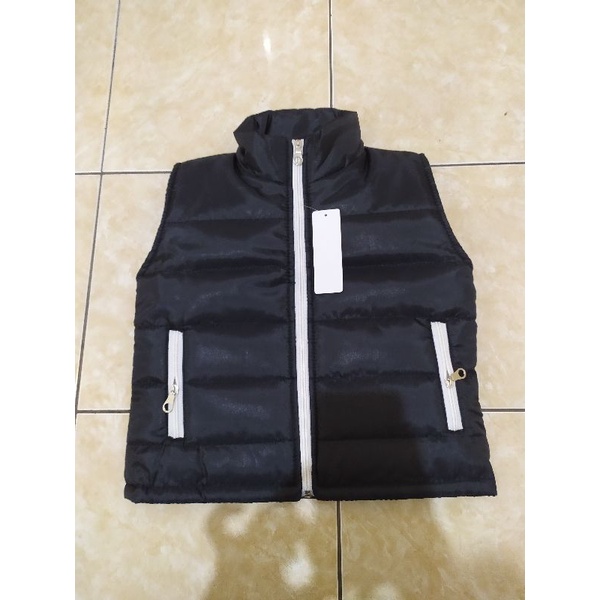 jaket rompi anak parasut kerah kombinasi Hitam /Navy