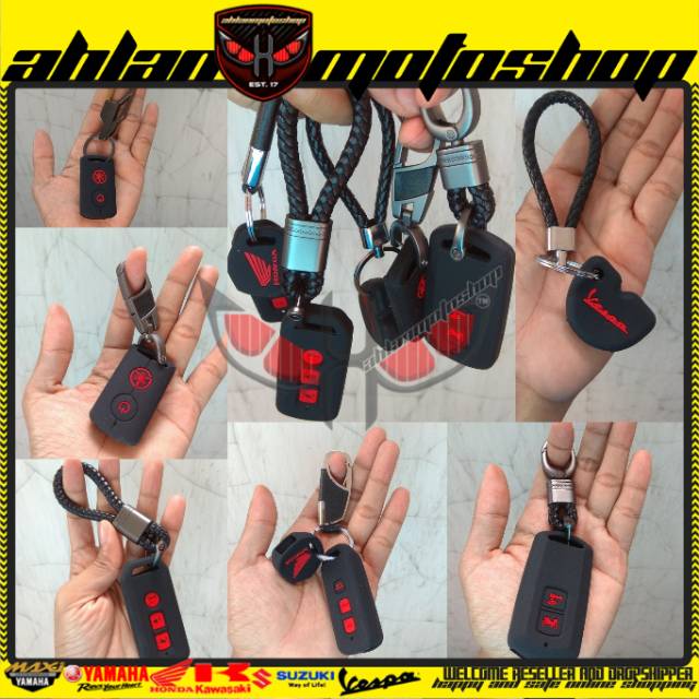 Gantungan Kunci Keychain Kondom Silikon Sarung Remote Motor Honda Pcx Adv Vario Scoopy 160 150 125 Forza 250-1