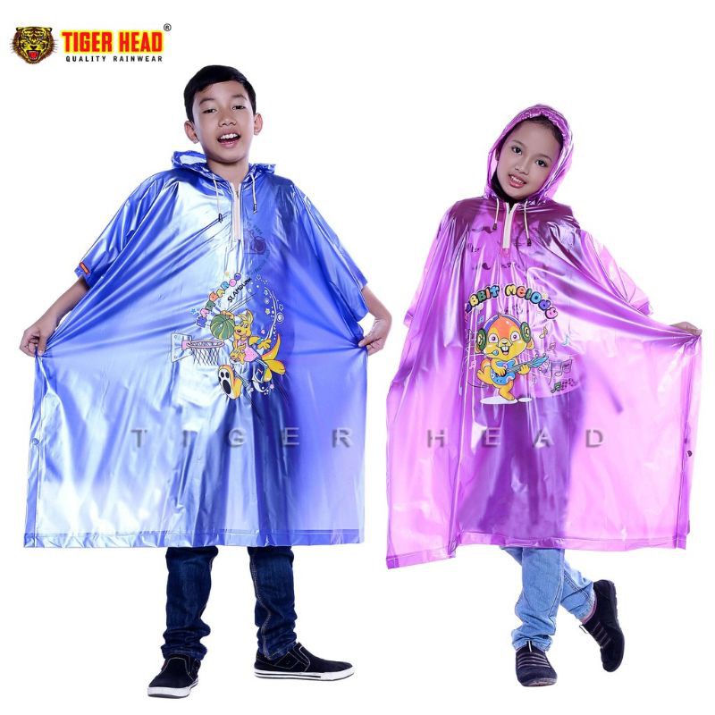jas hujan mantel ponco poncho remaja Tiger head 68233