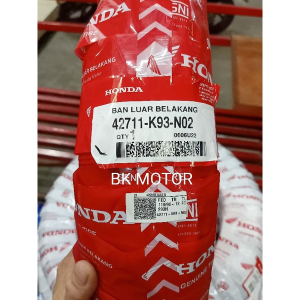 BAN LUAR BELAKANG TUBELES TUBLES FEDERAL 110 90 12 HONDA FEDERAL AHM SCOOPY