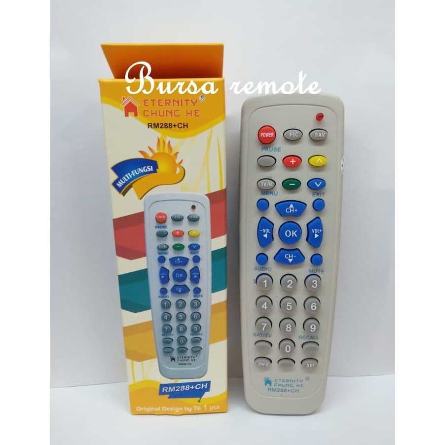 Remot / REMOTE MULTI PARABOLA RECEIVER MPeg2 Type RM-288+CH  Ecer Dan Grosir