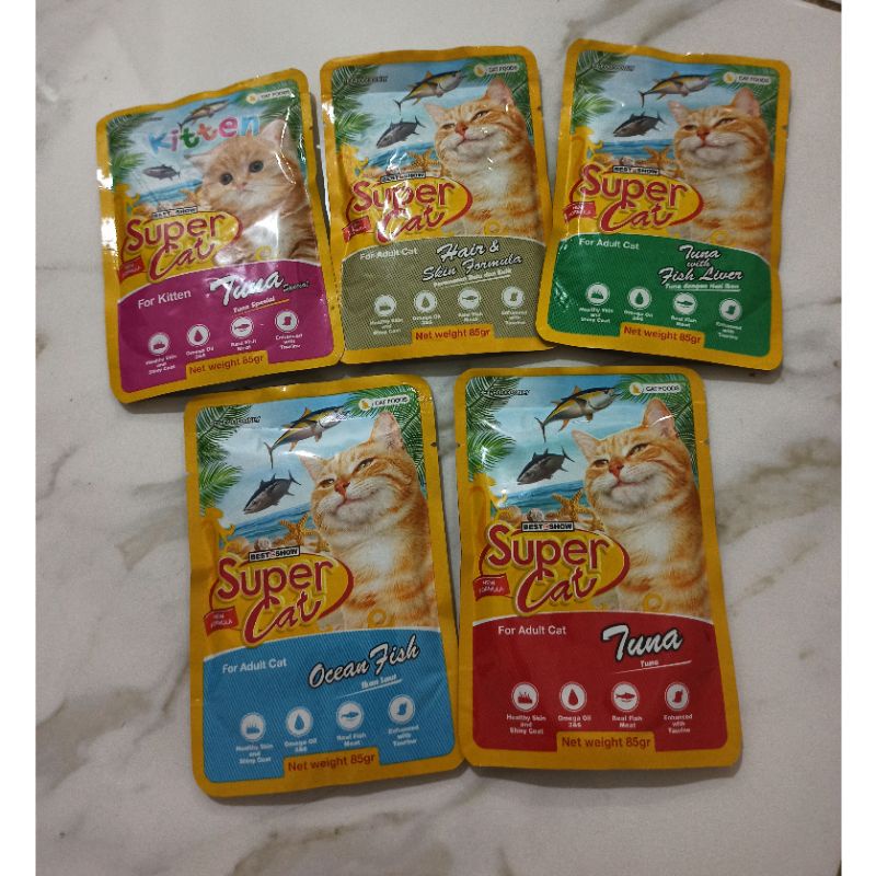 super cat sachet 85 gram all varian supercat pouch