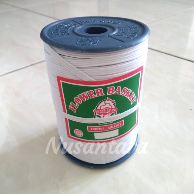 Karet elastis putih kecil 4mm per roll