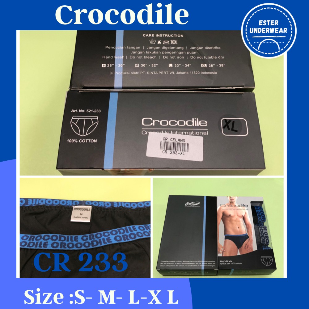 Celana Dalam Pria CROCODILE  CR 233 Karet SPORT Kecil Isi 3Pcs/pack