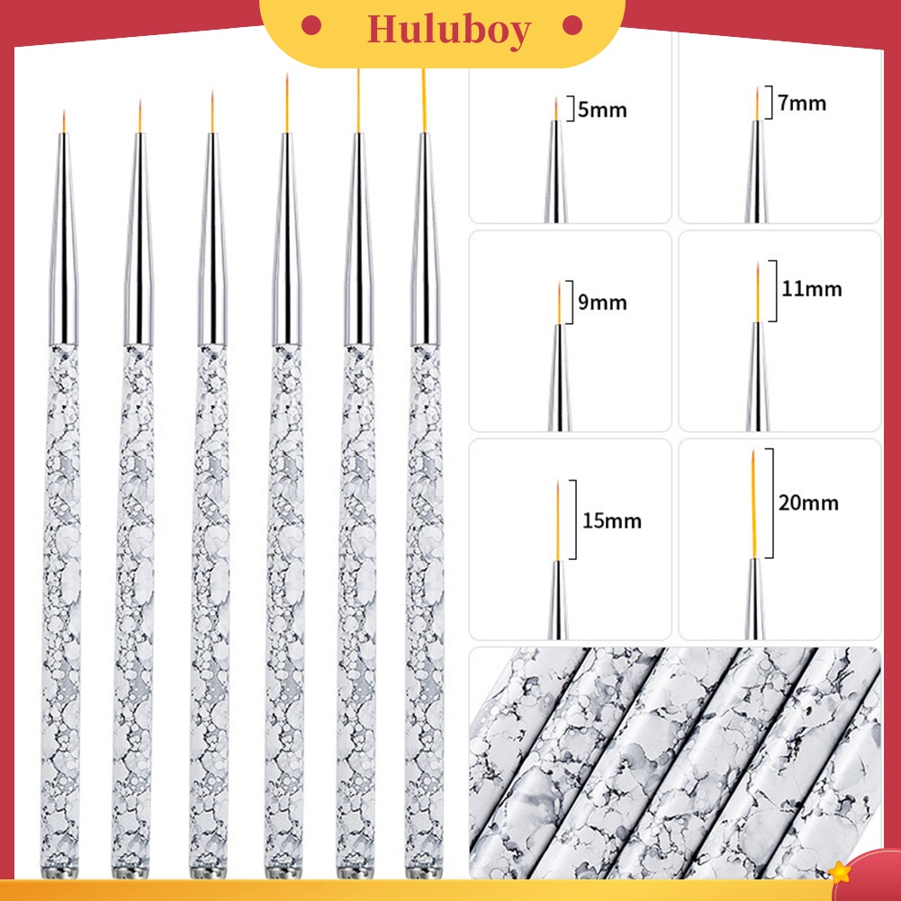 Huluboy Huluboy♡ 3pcs / Set Pen Brush Untuk Menggambar Bunga UV Gel Manicure