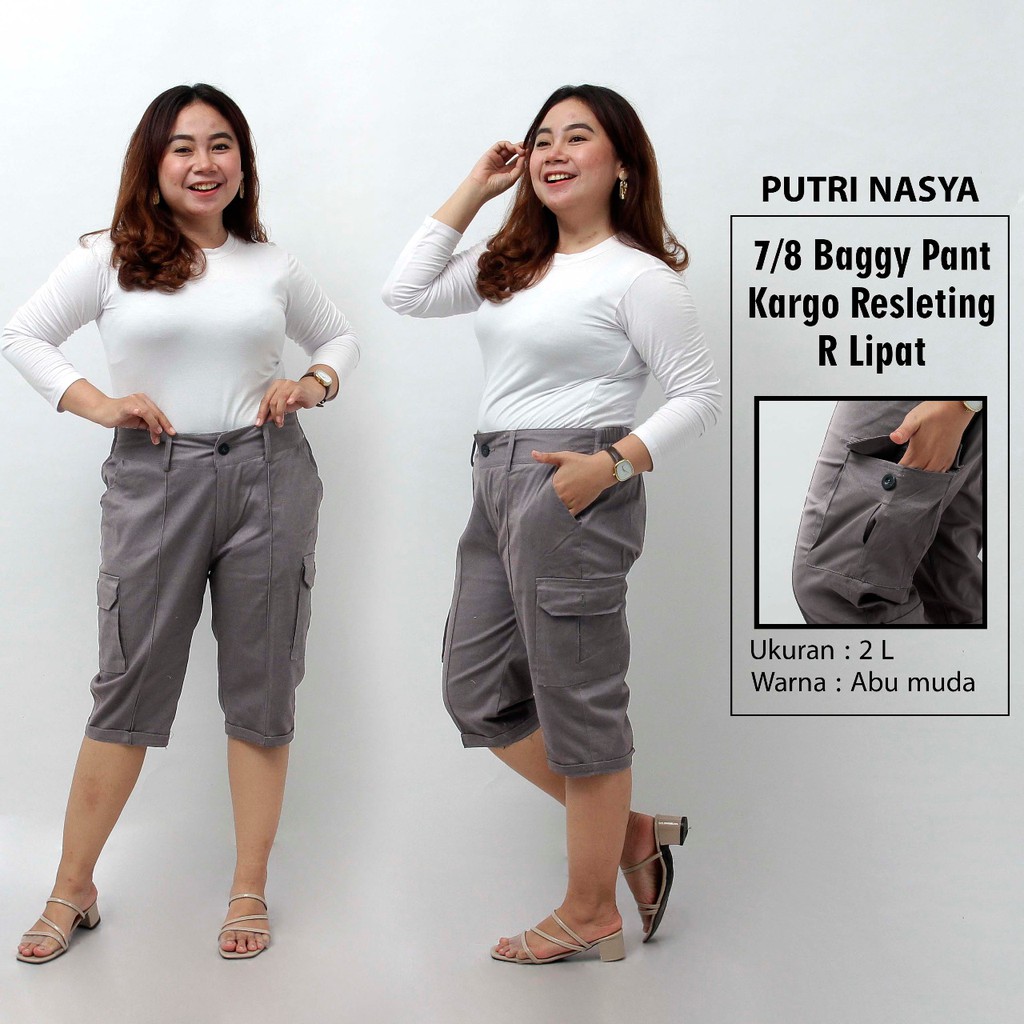 Celana 7/8 jumbo K modis pendek / baggy pant jumbo / celana pendek model 8L-6L-5L-4L-2L-XL-S fitto L