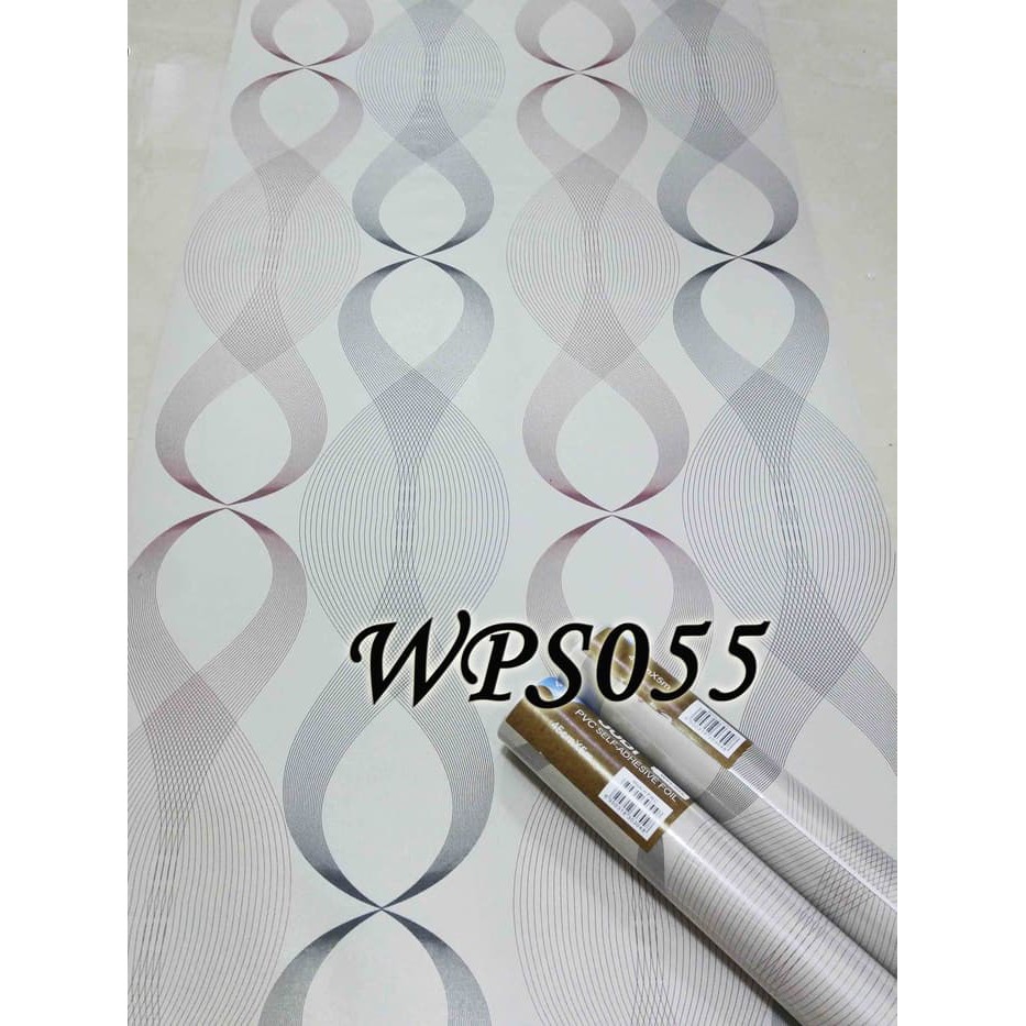 Wallpaper dinding tema 5M 055 GREY N S LINE
