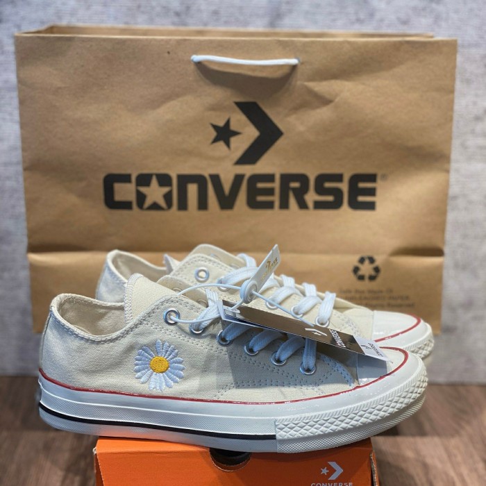 Sepatu Sneakers Converse 70s Low Peaceminusone Cream White Unisex Import Sport Running Original Terb