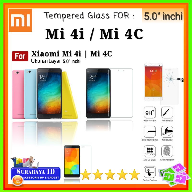 Tempered Glass Tg Xiaomi Mi 4 Mi4 Mi 4 Lte Mi4 Lte 5 0 Inchi Full Cover Shopee Indonesia