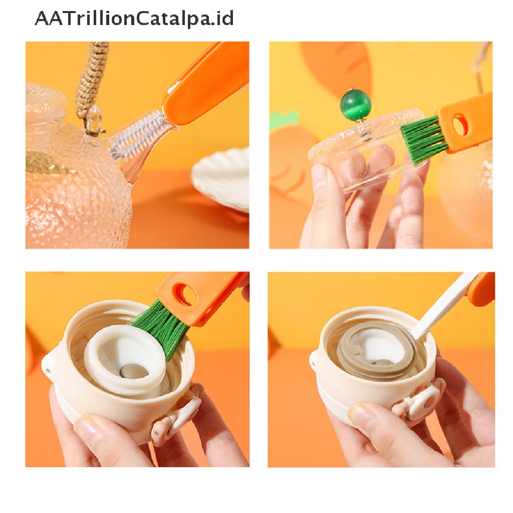 Aatrillioncatalpa 3 in 1 Sikat Pembersih Botol / Kotak Makan Siang Multifungsi Portable