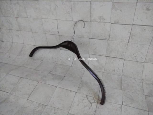 Hanger Plastik Hitam Gantungan Plastik Hitam Anti Slip Hanger Celana Rok Display Pakaian(BH)