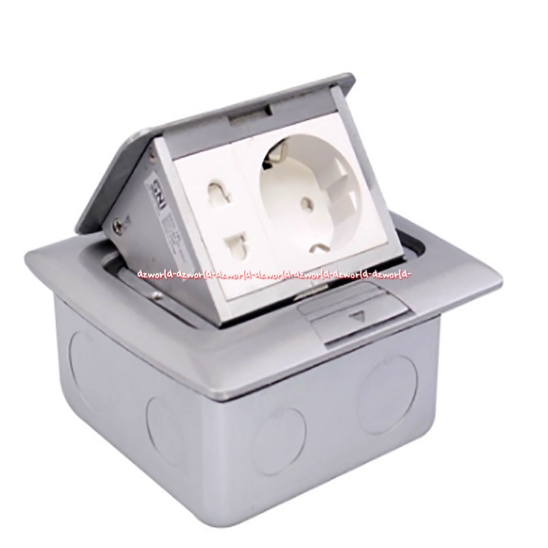 Krisbow Stop Kontak Lantai Colokan Listrik Dengan Penutup Silver Electric Socket Soket Colok Listrik Tanam Di lantai