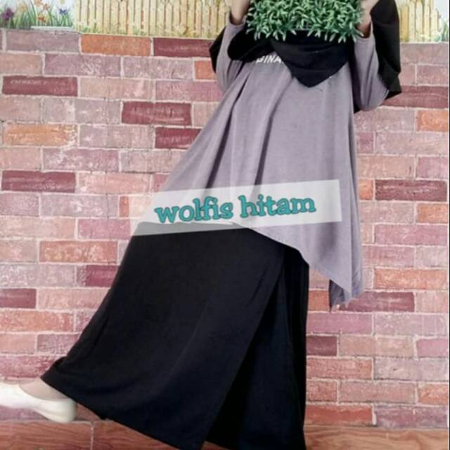 Rok celana El-qirnie ( wolfis hitam M)