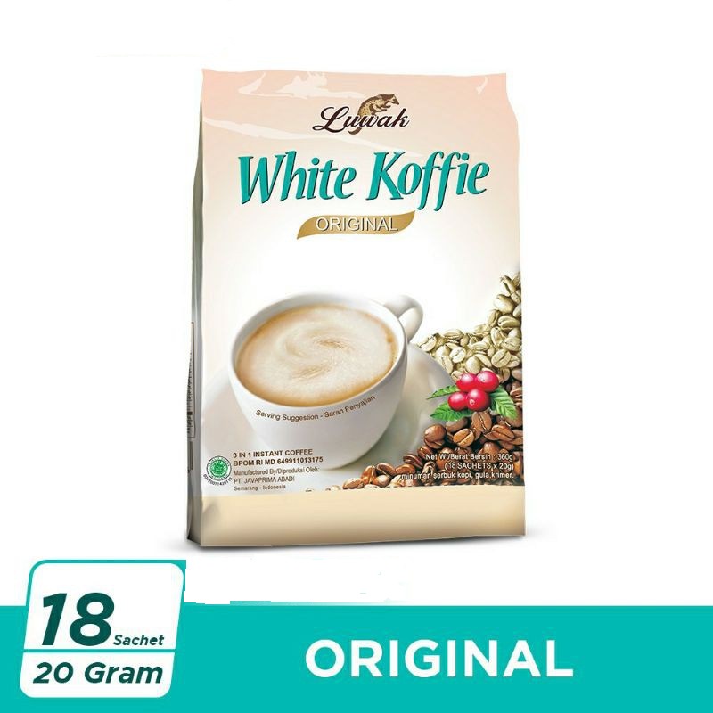 

[ 2 PACK ] LUWAK WHITE KOFFIE ORIGINAL PACK 20g isi 18 pcs