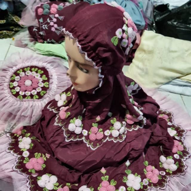 MUKENA SUTRA TERUSAN DEWASA+TAS mukena sutra terusan dewasa+tas