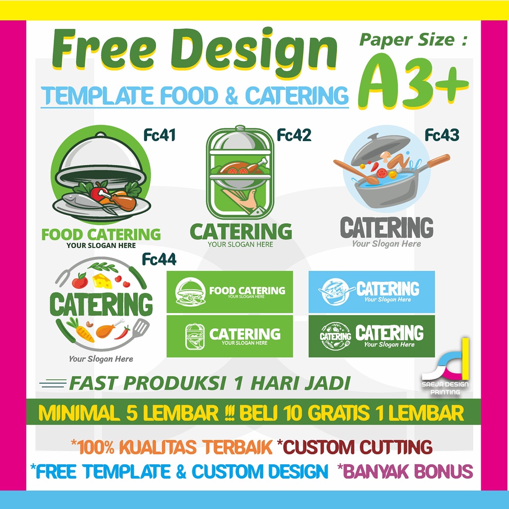 

Stiker label makanan dan catering custom free design exclusif