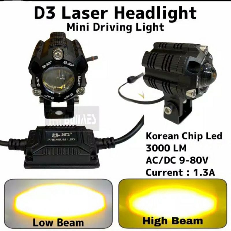 ( SV 28 ) (ORI HJG ) Lampu Tembak Laser Foglamp D3 HJG 30W 30 WAT SuperBright Hi LOo Lampu Tembak Mo
