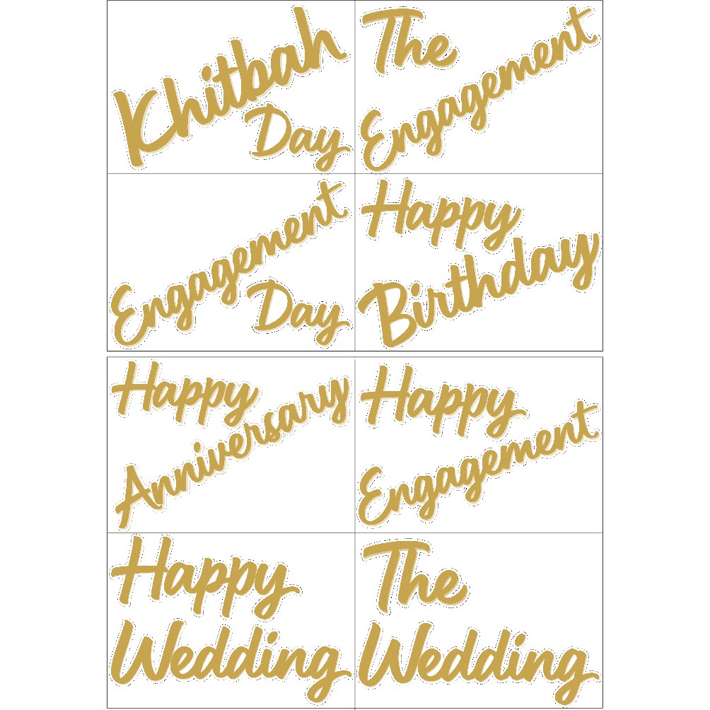 Tulisan Dekorasi Backdrop Happy Wedding Engagement Birthday Anniversary Khitbah Bahan Sticker