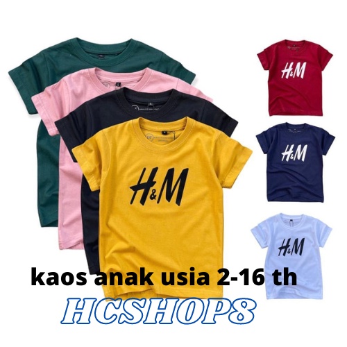 Kaos Anak Ideal Logo MH Usia 2-16th Unisex Cowok Cewek Kaos Oblong Anak Pakaian Anak Laki Laki Perempuan