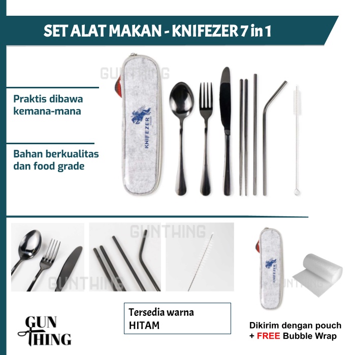 Set Alat Makan KNIFEZER 7 in 1 / Cutlery Set Perlengkapan Makan