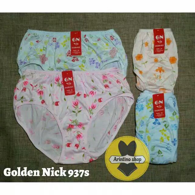 GROSIR ( 1 lusin ) Cd Wanita Golden Nick 937S Katun Sablon Motif |mg