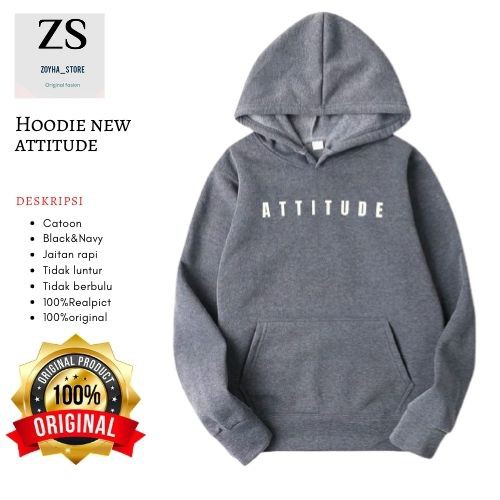 Hoodie Cotton Fleece Permium Quality Sweater Attitude Pria Jaket hoodie OverSIze Unisex