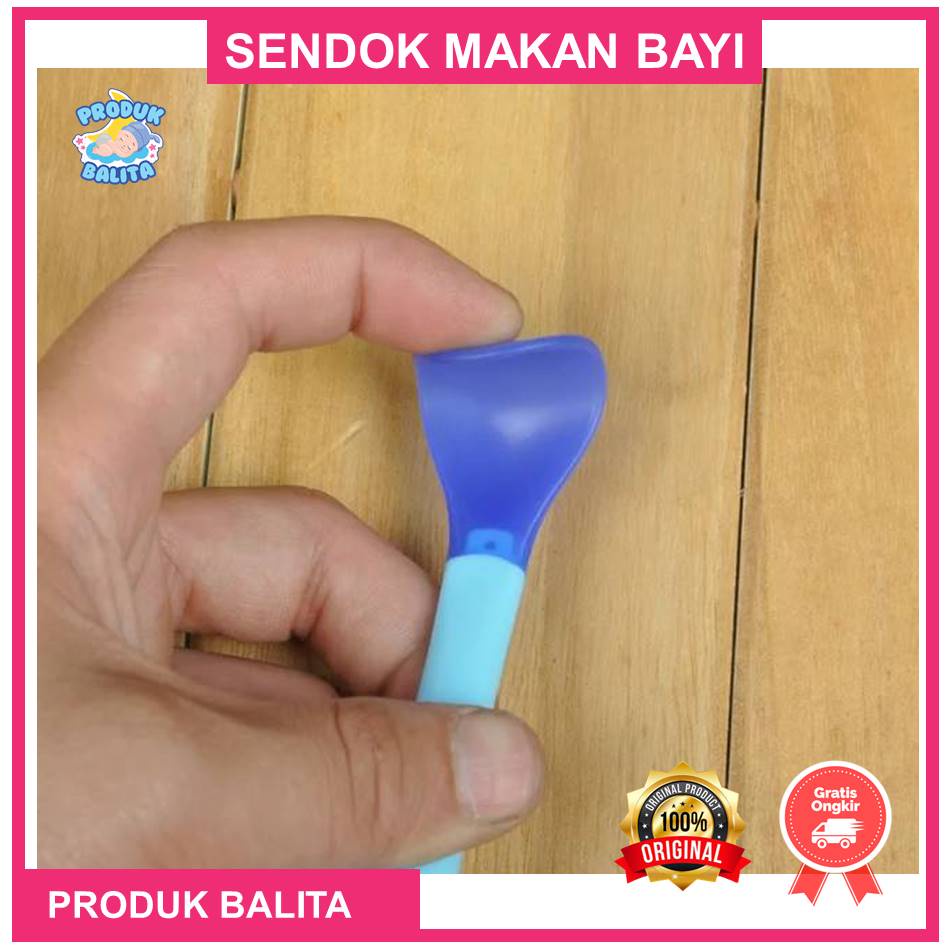 Sendok Makan Bayi Sensor Panas / Spoon Fork Set Heat Sensing Sendok Garpu makan bayi silikon Terlaris