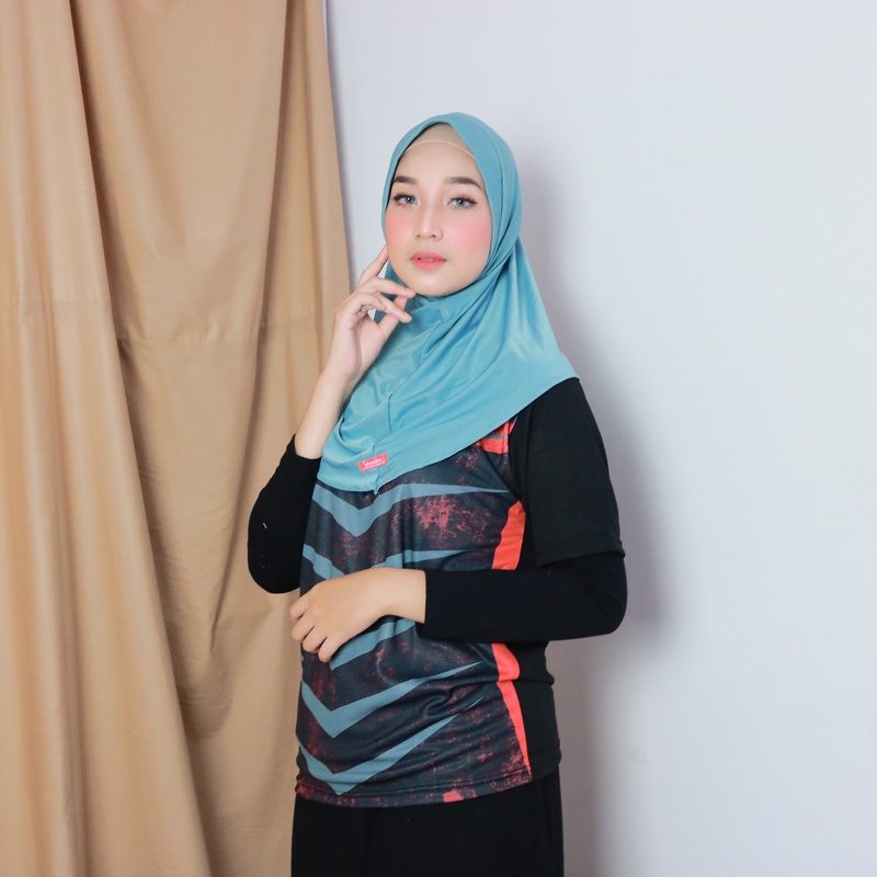 Jilbab sport - Jilbab Instan Hijab Sporty Jersey Premium Olahraga Volly Basket Futsal By Shamira-wardah