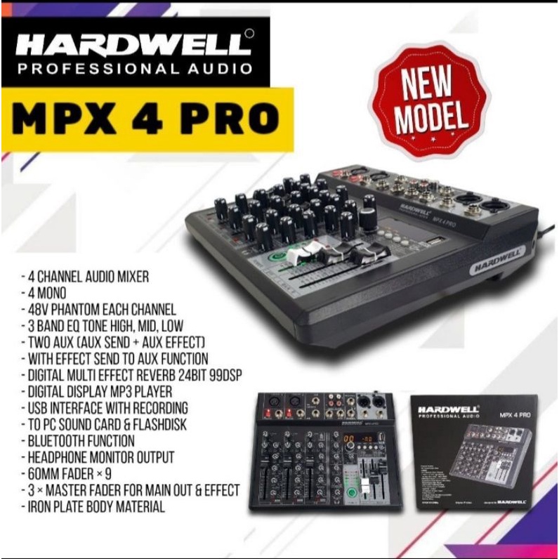 Mixer Hardwell MPX4 PRO /Mixer Audio Hardwell MPX 4 Pro Original