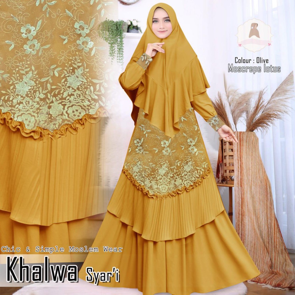 GAMIS SYARI KHALWA BORDIR HIJAB ITU INDAH
