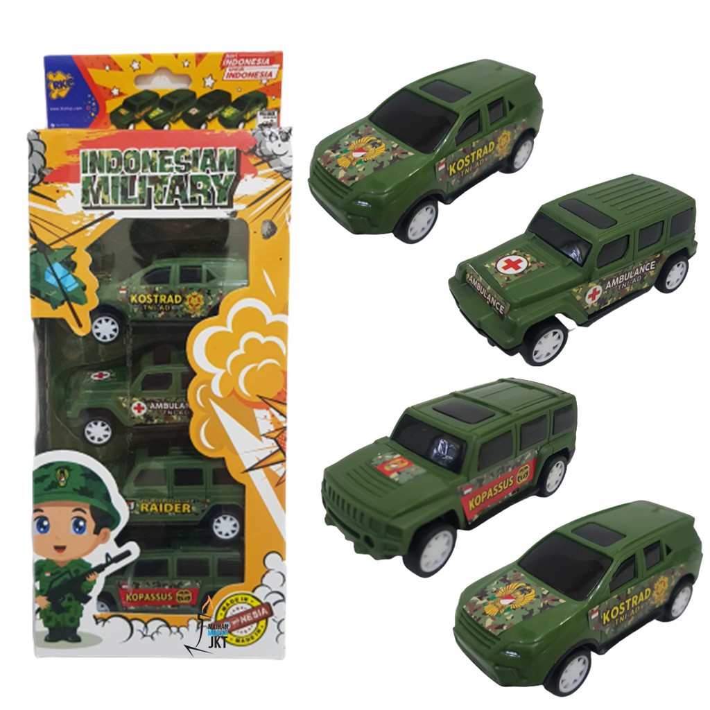 MAINAN ANAK MILITARY INDONESIA ISI 4PCS MAINAN MOBIL MOBILAN