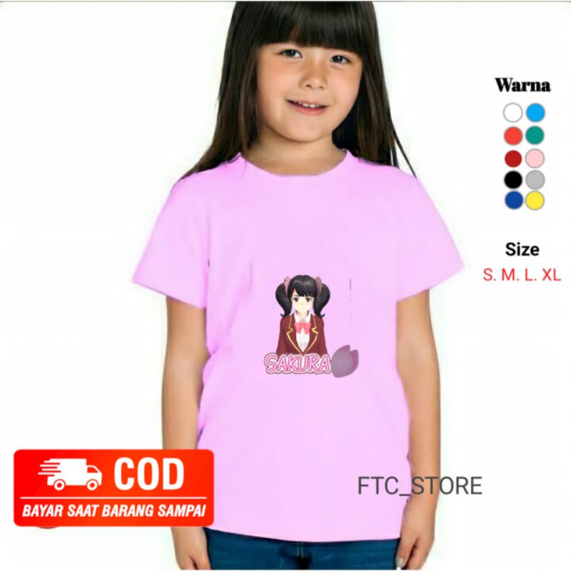Kaos anak sakura school simulator / kaos anak perempuan 1-10 tahun bahan premium