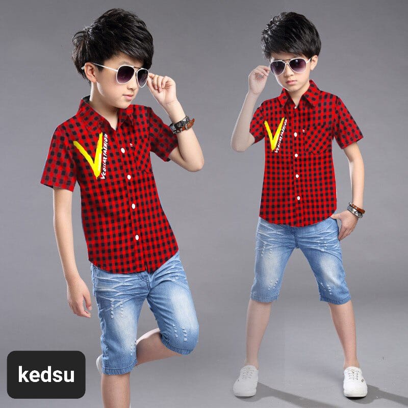 Kemeja Vico pdk Kids/Kemeja kotak2 anak laki laki/Kemeja Anak Laki Laki/Kemeja Fashion anak laki lak