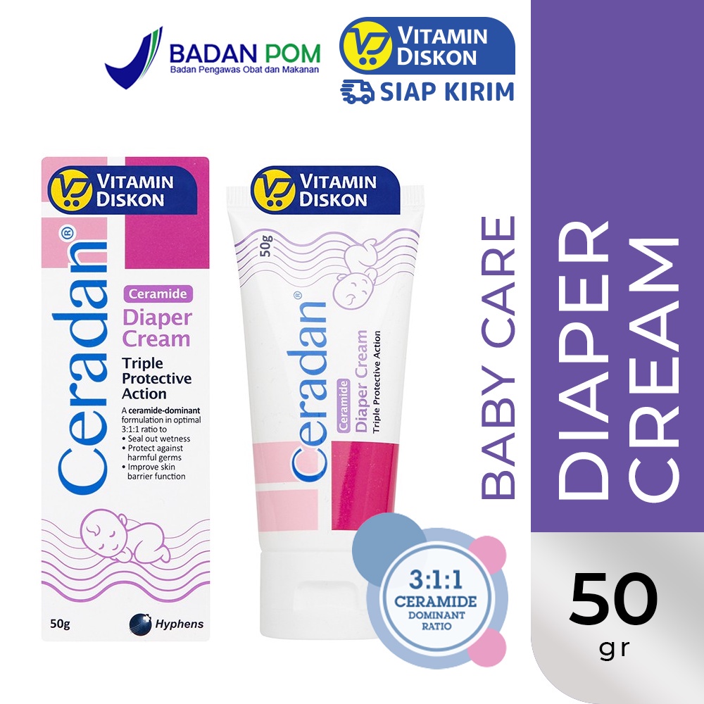 Ceradan Diaper Cream 50 Gr | Krim Pelindung Dan Pencegah Ruam Popok Pada Kulit Bayi