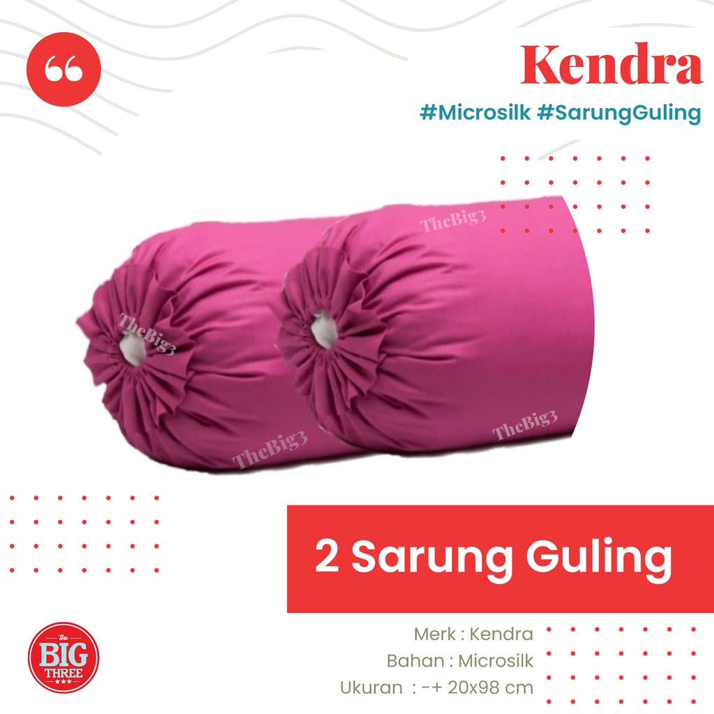 Kendra Set Sarung Guling 20x90 cm Jacquard Emboss warna putih merah coklat hijau salem maroon pink biru navy - Sargul TBT