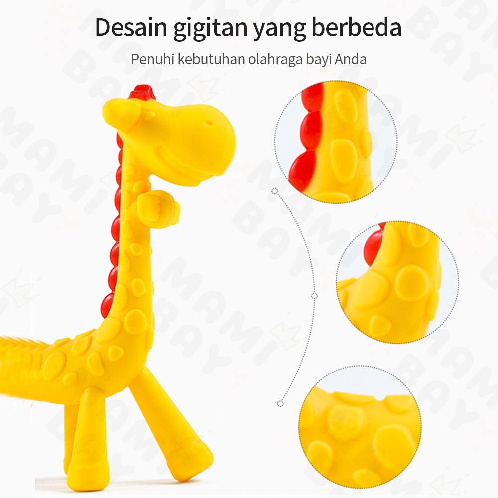 Mamibayi Gigitan bayi silikon/Mainan gigitan bayi/jerapah teether bayi