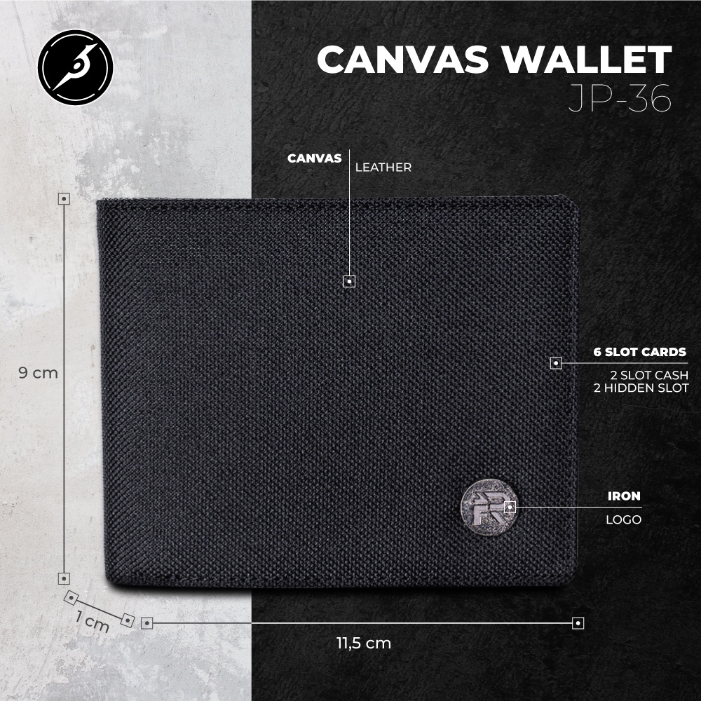 JFR Fashion Dompet Pria Bahan Kulit Canvas JP36 Arcadia Series-1