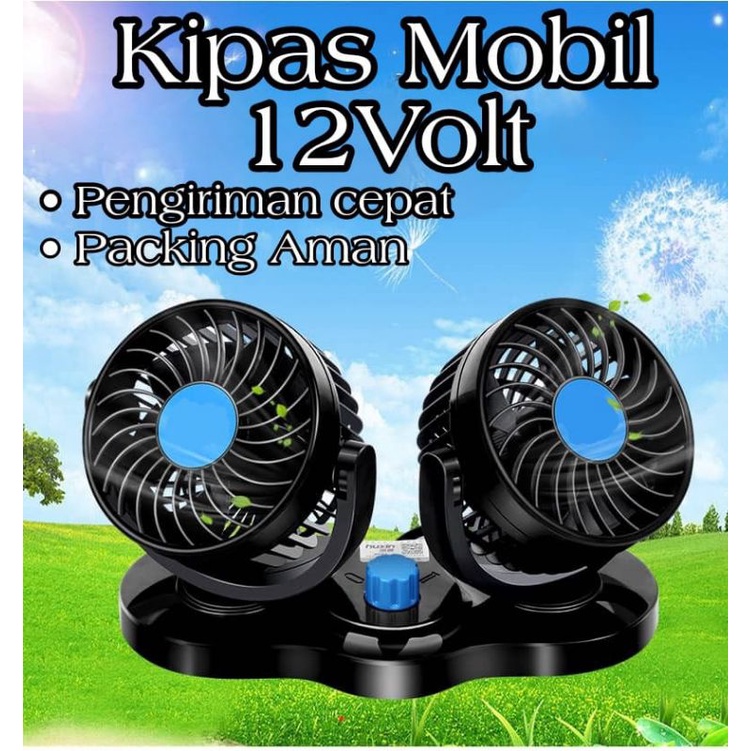 Kipas Angin Mobil 12v Double-Headed Fan Aksesoris mobil ⭐ Mrlion ⭐