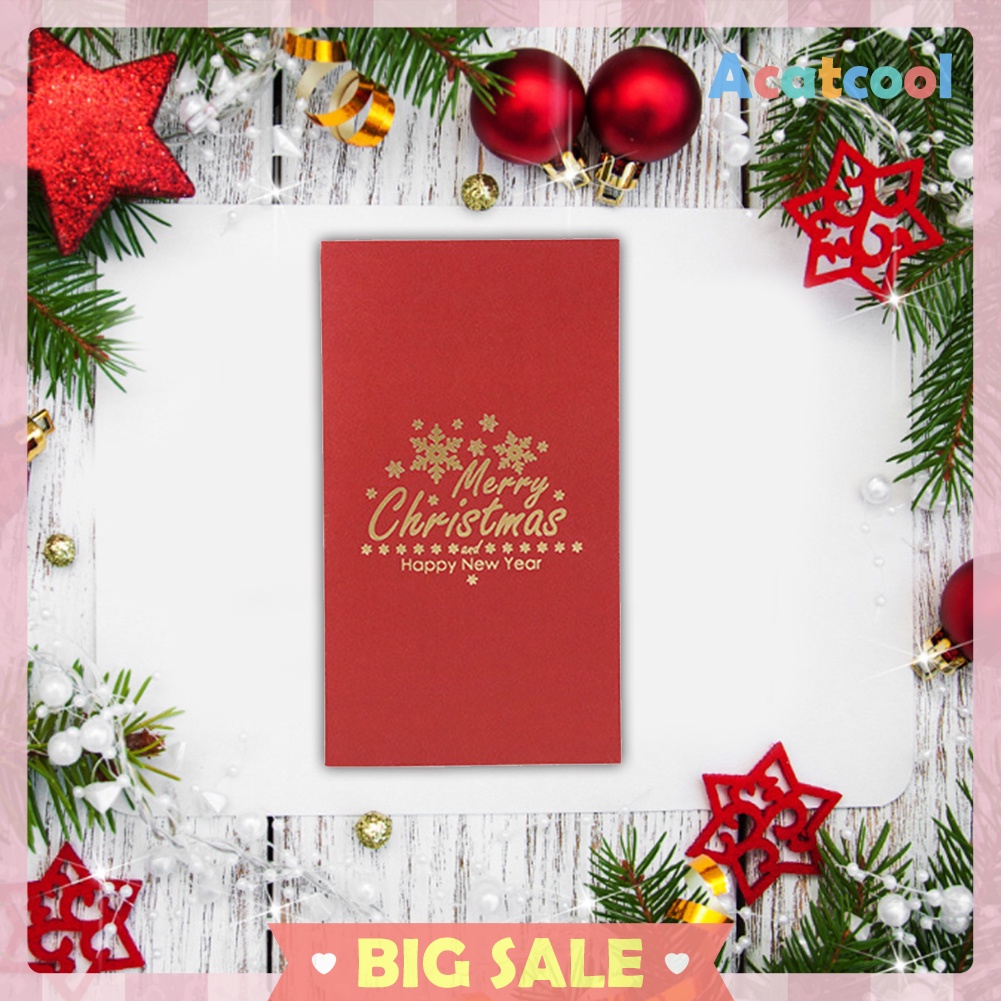 Christmas Greeting Card Sparkling Shiny Holiday Birthday Xmas New Year Card